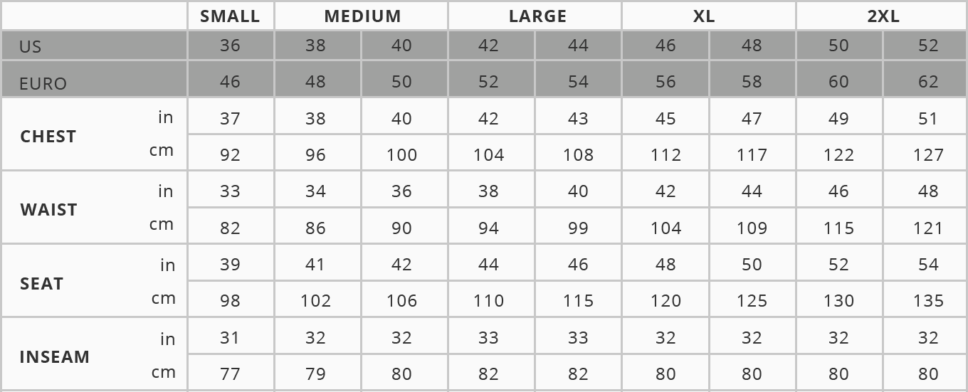 Djupvik Top Size Chart