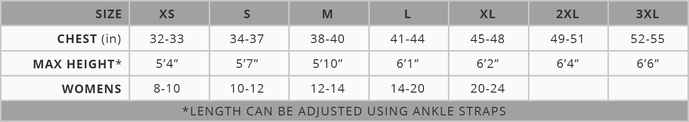 Regatta Size Chart