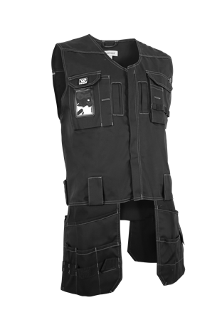 PORTVEL NULABEL WORK VEST SIZE 2 BLACK Utility Cargo Work Vest PORTVEL NULABEL WORK VEST SIZE 2 BLACK Utility Cargo Work Vest